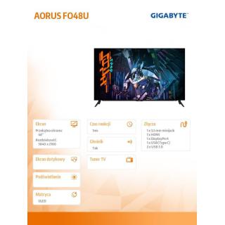 Monitor 48 cali AORUS FO48U 1ms/OLED/HDMI/DP/UHD/120