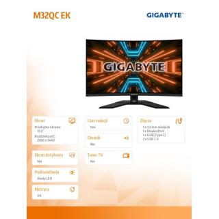 Monitor 31.5 cala M32QC GAMING 1ms/1MLN:1/WQHD/HDMI