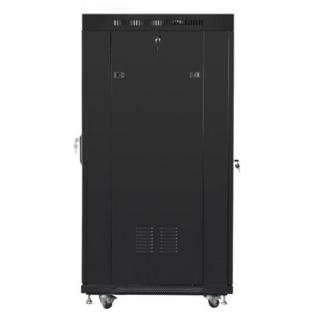 Szafa instalacyjna RACK stojąca 19 cali 37u 800x1000 czarna drzwi szklane LCD (flat pack)