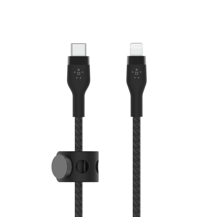 Kabel BoostCharge USB-C/Lightning Silikonowy w oplocie 3m czarny