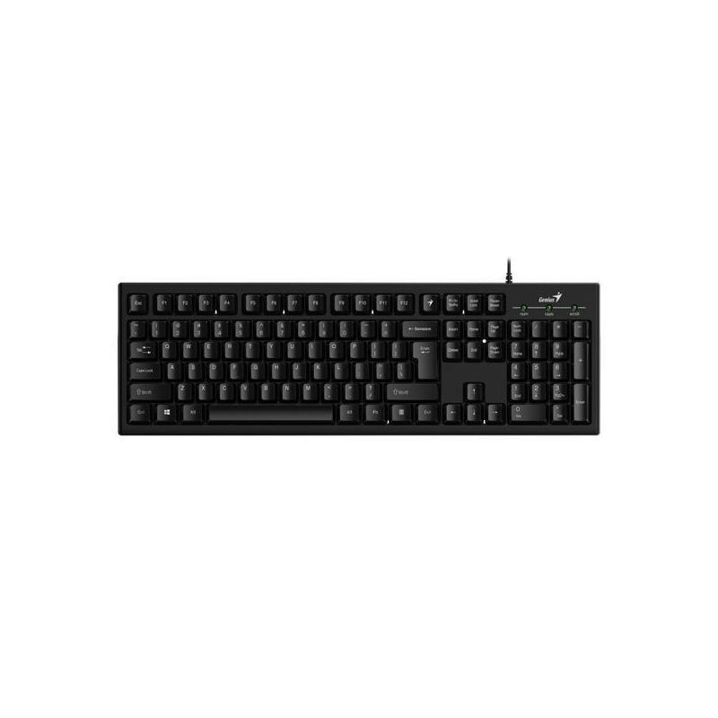 Klawiatura przewodowa Genius KB-100 Offcie black, Full size, odporna na zalanie