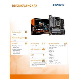 Płyta główna B650M GAMING X AX AM5 4DDR5 HDMI/2DP mATX