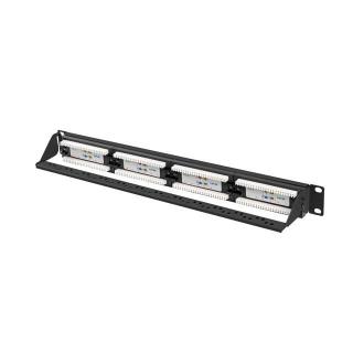 LANBERG PATCH PANEL 24 PORT 1U 19" KAT.6A UTP CZARNY PPUA-1024-B