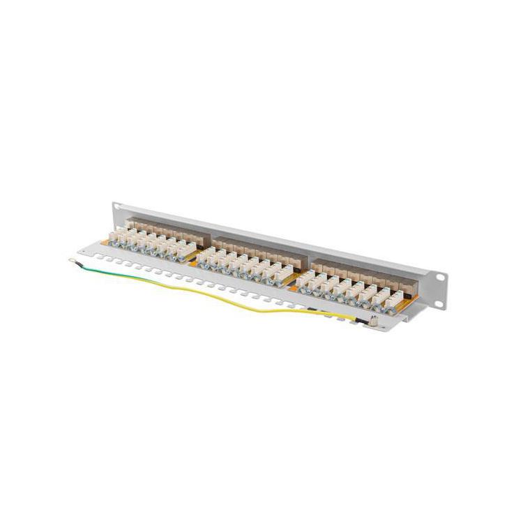 LANBERG PATCH PANEL 24 PORT 1U 19" KAT.6A FTP SZARY PPSA-1024-S