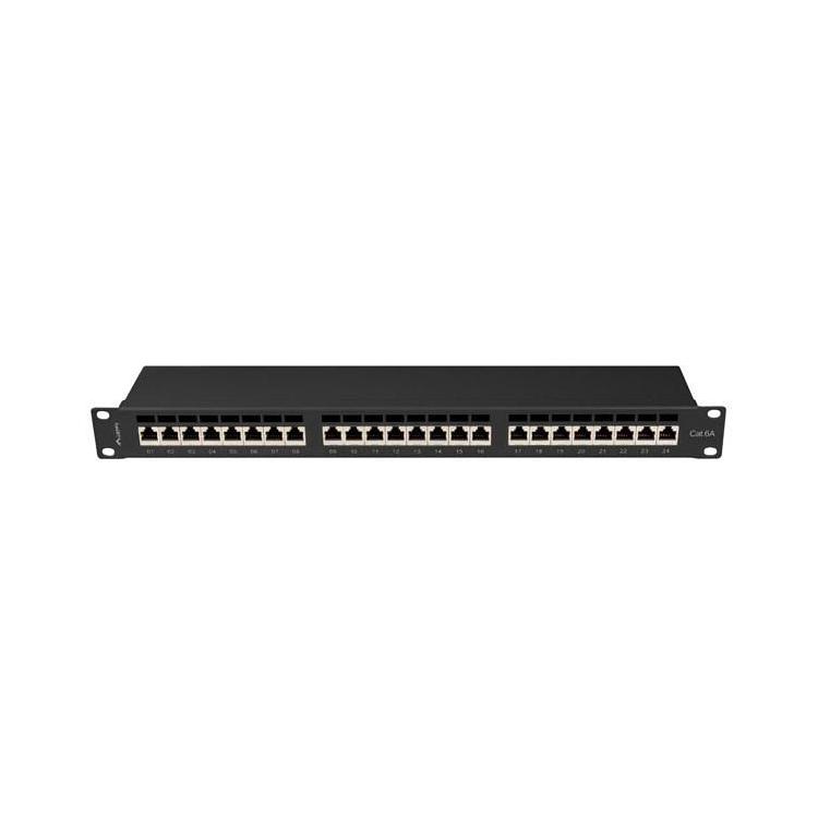 LANBERG PATCH PANEL 24 PORT 1U 19" KAT.6A FTP CZARNY PPSA-1024-B