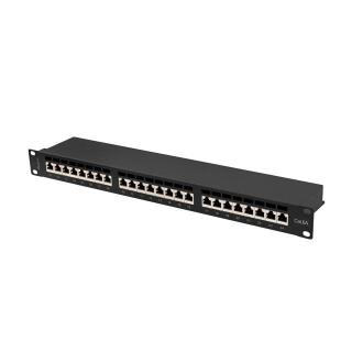 LANBERG PATCH PANEL 24 PORT 1U 19" KAT.6A FTP CZARNY PPSA-1024-B