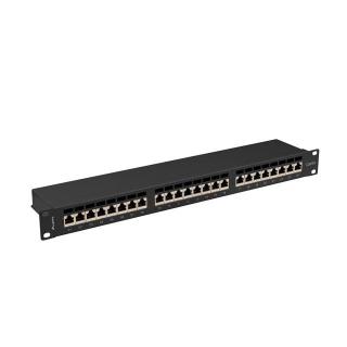 LANBERG PATCH PANEL 24 PORT 1U 19" KAT.6A FTP CZARNY PPSA-1024-B