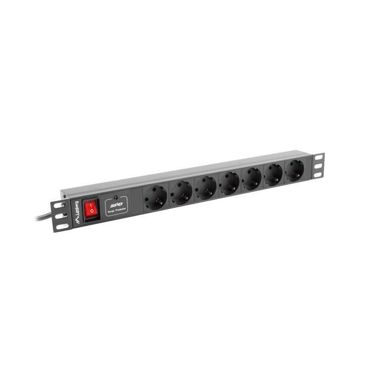 Listwa RACK, zasilająca Lanberg PDU-07F-0200-IEC-BK (7 x UTE 10 A 2m kolor czarny)