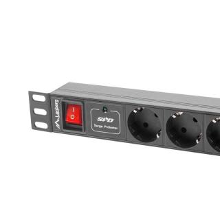 Listwa RACK, zasilająca Lanberg PDU-07F-0200-IEC-BK (7 x UTE 10 A 2m kolor czarny)