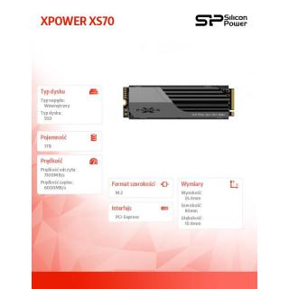 Dysk SSD XPOWER XS70 1TB 7300/6000MB/s M.2 PCIe 4x4 NVMe 1.4