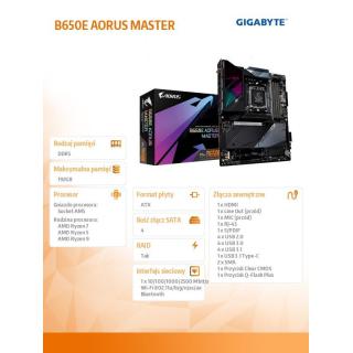 Płyta główna B650E AORUS MASTER AM5 4DDR5 HDMI ATX