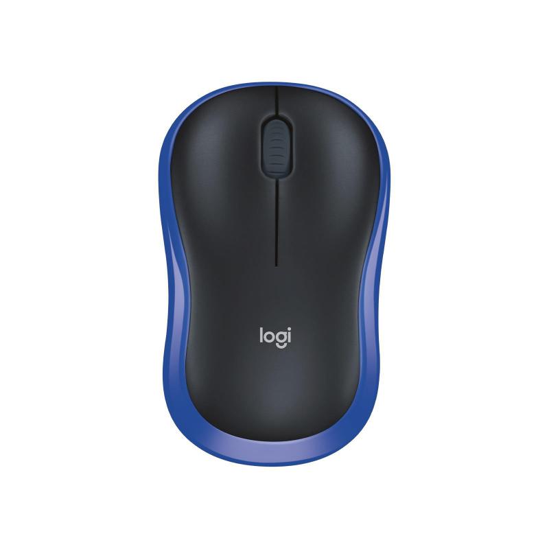 Mysz bezprzewodowa Logitech M185 optyczna czarno-niebieska