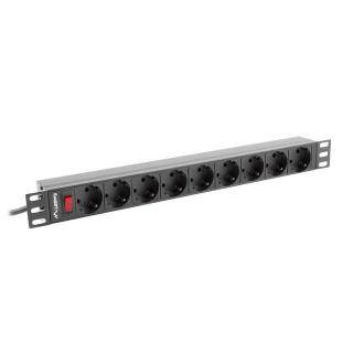 LANBERG LISTWA ZASILAJĄCA RACK 19" PDU 1U, 16A, 9X SHUKO, 3M PDU-09F-0300-BK