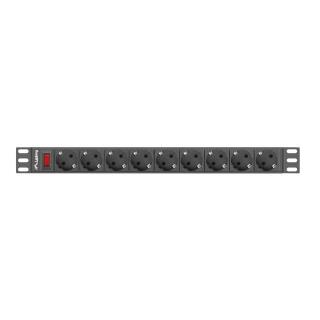 LANBERG LISTWA ZASILAJĄCA RACK 19" PDU 1U, 16A, 9X SHUKO, 3M PDU-09F-0300-BK