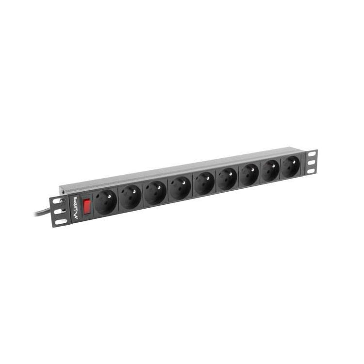 Listwa RACK Lanberg PDU-09E-0300-BK (7 x UTE 16 A (3680 W) 3m kolor czarny)