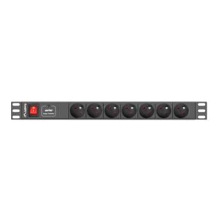 Listwa RACK Lanberg PDU-07E-0200-IEC-BK (7 x UTE 10 A 2m...