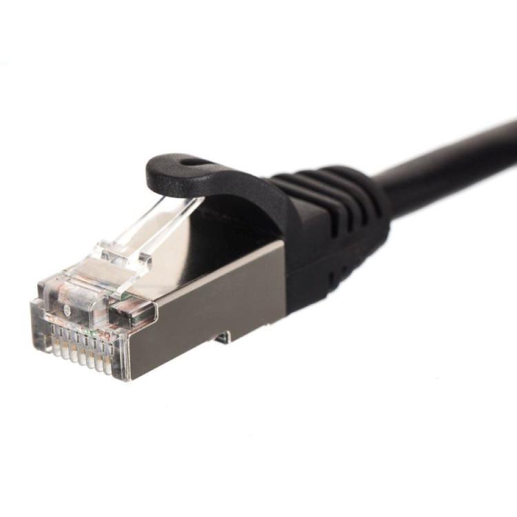 Patchcord RJ45, Netrack osłonka zalewana, kat. 5e FTP/STP, 3m czarny