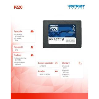 Dysk SSD 2TB P220 2.5 inches 550/500MB/s SATA III