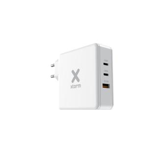 XTORM ŁADOWARKA SIECIOWA USB 3-PORTOWA 140W USB-C PD3.1 EPR GAN, BIAŁA (USB-C PD EPR 140W, USB-C PD100W, USB-A QC 3.0)