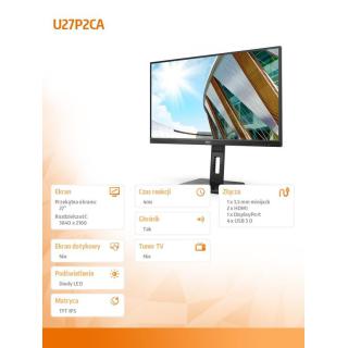 Monitor U27P2CA 27 IPS 4K HDMIx2 DP USB-C Pivot