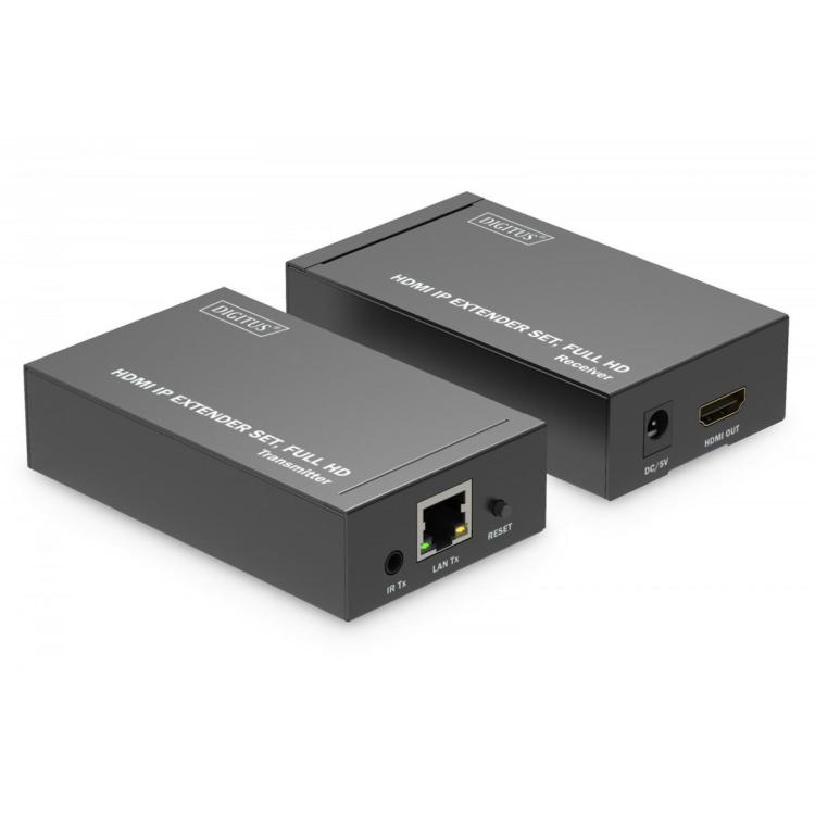 Przedłużacz/Extender HDMI 1080p 60Hz 120m po skrętce Cat.6/6A/7/8 HDCP 1.3 IR, zestaw