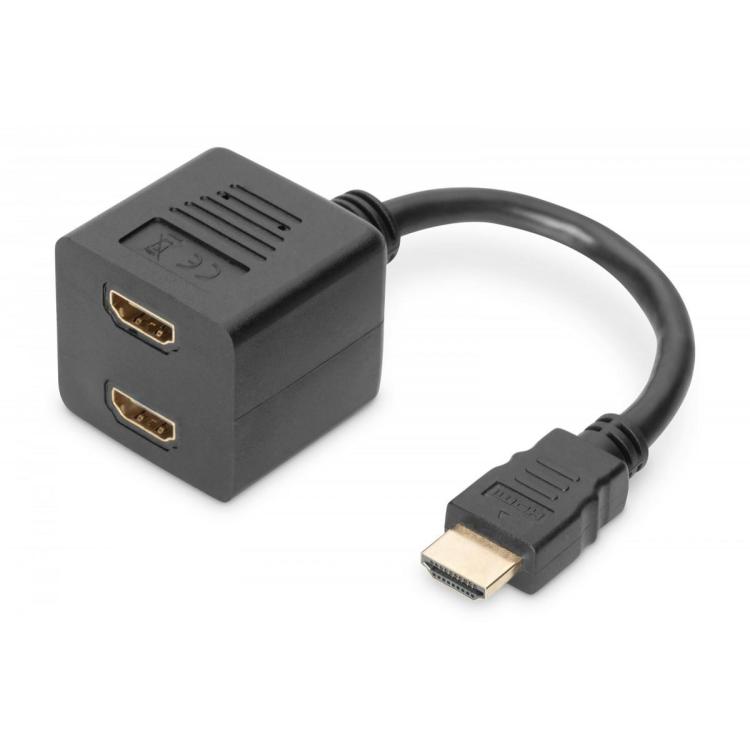 Kabel rozdzielacz/splitter HDMI HighSpeed 1080p 24Hz FHD Typ HDMI A/2xHDMI A M/Ż 0,2m Czarny