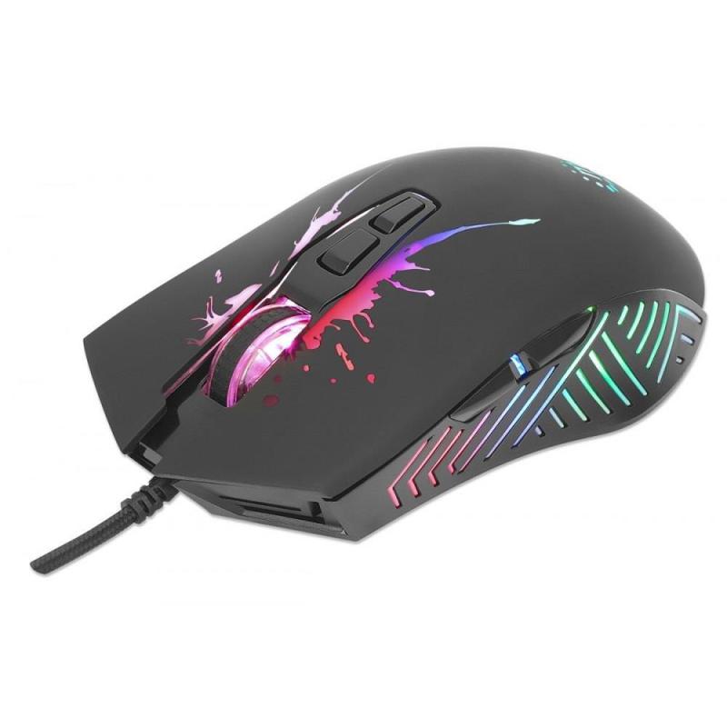 Mysz przewodowa Manhattan 7200dpi Gaming LED RGB USB