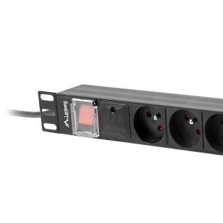 LANBERG LISTWA ZASILAJĄCA RACK PDU 19" (1U, 16A, 8X 230V PL, 2M, CZARNA) PDU-08E-0200-BK