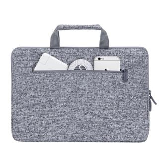 RIVACASE ETUI NA LAPTOP 13,3" ANVIK, JASNY SZARY, Z UCHWYTEM, Z MATERIAŁU WODOODPORNEGO