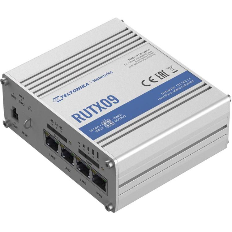 router LTE RUTX09 (Cat 6), 4xGbE, GNSS, Ethernet