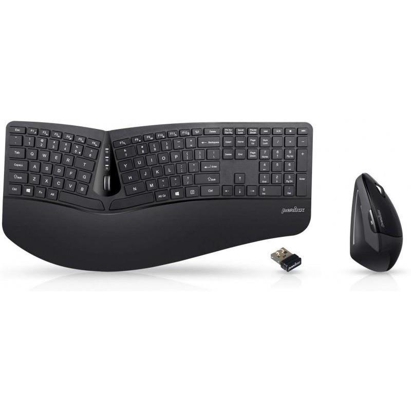 Zestaw bezprzewodowy klawiatura+mysz Perixx PERIDUO-605 Ergonomic czarny