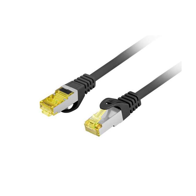 Patchcord kat.6a S/FTP LSZH CU 0.25m fluke passed czarny