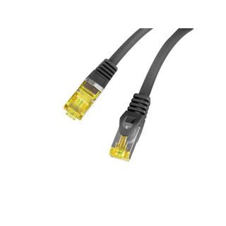 Patchcord kat.6a S/FTP LSZH CU 0.25m fluke passed czarny