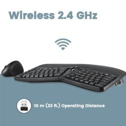 Zestaw bezprzewodowy klawiatura+mysz pionowa Perixx PERIDUO-606 C Ergonomic czarny silent