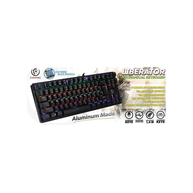 Klawiatura przewodowa Rebeltec LIBERATOR USB mechaniczna gaming Outemu blue switch