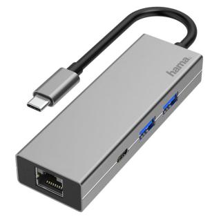 Hub USB Hama multiport USB-C 2xUSB-A 3.2, 1xTYP-C, 1xLAN