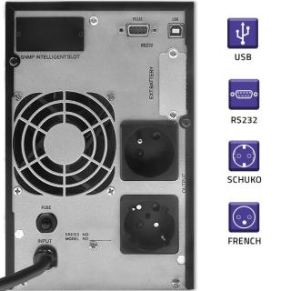 Zasilacz awaryjny UPS | On-line | Pure Sine Wave | 2kVA | 1.6kW |LCD | USB