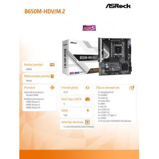 Płyta główna B650M-HDV/M.2 AM5 2DDR5 HDMI/DP mATX