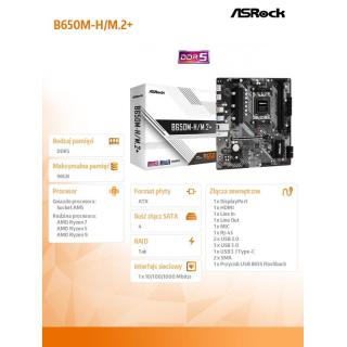 Płyta główna B650M-H/M.2 + AM5 2DDR5 HDMI/DP mATX