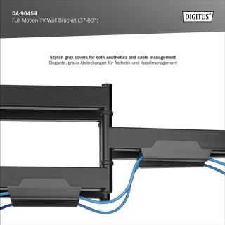 Uchwyt ścienny DIGITUS do TV 37-80" 60kg max. VESA 600x400 z regulacją pion i poziom