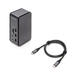 Stacja dokująca DIGITUS USB 4.0 Typ C 14-portów 8K 30Hz HDMI, DP 1.4, PD 3.0, SD microSD, RJ45