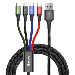 Kabel przewód USB 4w1 - 2x USB-C, Lightning, micro USB...