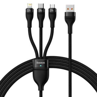 Kabel przewód USB 3w1 - USB-C, micro USB, Lightning 120cm...