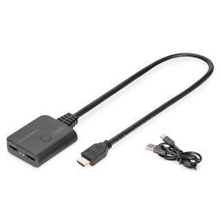 Kabel rozdzielacz/Splitter DIGITUS HDMI 2.0 UHD 4K 60Hz Typ HDMI A/2xHDMI A M/Ż czarny 0,5m