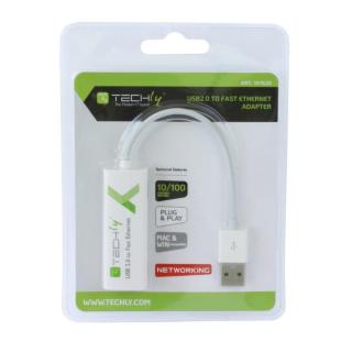 Kabel adapter / karta sieciowa Techly USB-A / RJ45 10/100Mbps