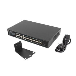 Switch niezarządzalny Lanberg 24x 1Gb PoE+/2x Gb 2x SFP...