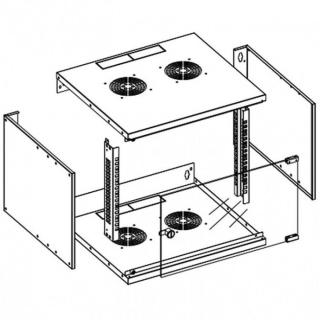 Szafa wisząca Techly Rack 19" 9U 500x320 zmontowana, szara