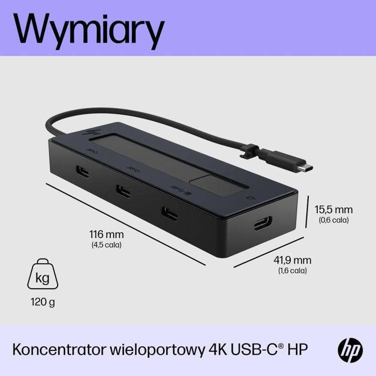 Stacja dokująca HP 4K USB-C Multiport Hub czarna 6G842AA