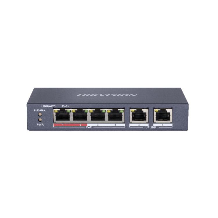 SWITCH POE HIKVISION DS-3E0106P-E/M 6-PORTOWY