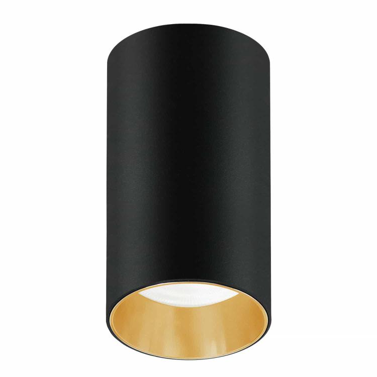 Oprawa natynkowa / tuba Maclean MCE458 B/G punktowa okrągła aluminiowa GU10 55x100mm czarno-złota